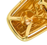 Carrera y Carrera 1980's 18 Karat Yellow Gold Elephant J-Hoop Vintage Earrings Wilson's Estate Jewelry