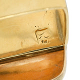 1960's Modernist Red Jasper 14 Karat Yellow Gold Vintage Signet Ring Wilson's Estate Jewelry