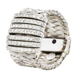 Roberto Coin 0.80 CTW Diamond 18 Karat White Gold Primavera Woven Band Ring Wilson's Estate Jewelry