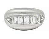 Mid-Century 1.90 CTW Diamond Platinum Vintage Channel Band Unisex Ring
