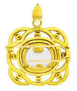 Elizabeth Locke Pearl Venetian Glass Intaglio 18 Karat Yellow Gold Poseidon Enhancer Pendant Brooch Wilson's Estate Jewelry
