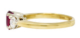 Vintage 1.50 CTW Ruby Diamond 14 Karat Two-Tone Gold Three Stone Ring Wilson's Estate Jewelry