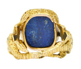 1900 Victorian Lapis Lazuli 14 Karat Gold Lizard Unisex Signet RingRing - Wilson's Estate Jewelry