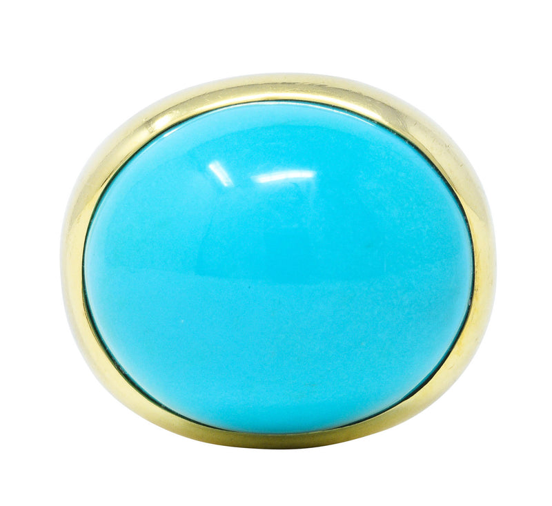 Elsa Peretti Tiffany & Co. Turquoise Cabochon 18 Karat Gold Gemstone RingRing - Wilson's Estate Jewelry