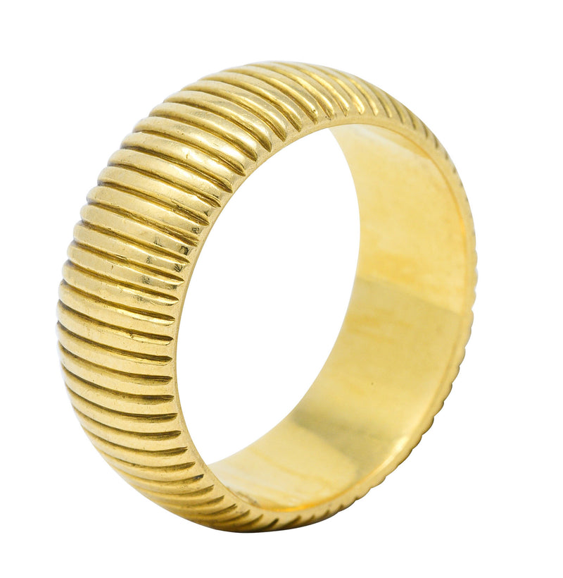 Antique J.E. Caldwell 18 Karat Gold Ribbed Band Unisex Ring Circa 1905Ring - Wilson's Estate Jewelry