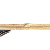 French Victorian Diamond Enamel Silver-Topped 18 Karat Gold Fleur-De-Lis Antique Stickpin Wilson's Estate Jewelry