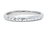 1915 Edwardian 18 Karat White Gold Garland Eternity Band RingRing - Wilson's Estate Jewelry