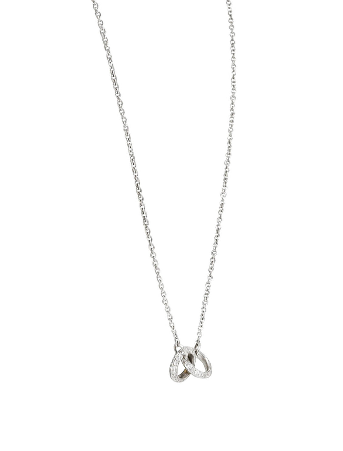 2000's Diamond 18 Karat White Gold Interlocking Rings Station NecklaceNecklace - Wilson's Estate Jewelry