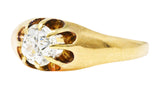 Victorian Old European Cut 0.78 CTW Diamond 14 Karat Yellow Gold Belcher Set Solitaire Antique Engagement Ring Wilson's Estate Jewelry