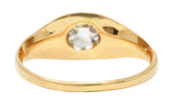 Victorian Old European Cut 0.78 CTW Diamond 14 Karat Yellow Gold Belcher Set Solitaire Antique Engagement Ring Wilson's Estate Jewelry