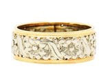 Art Nouveau Two-Tone 14 Karat Gold Floral Band RingRing - Wilson's Estate Jewelry