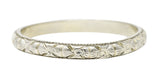 Bristol & Co. Art Deco 18 Karat White Gold Orange Blossom Unisex Stacking Wedding Band Ring Wilson's Estate Jewelry