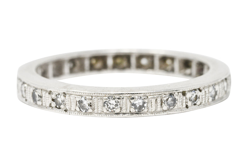 Art Deco 0.35 Single Cut Diamond Platinum Eternity Band Ring Wilson's Estate Jewelry