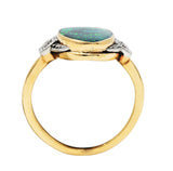 Early Art Deco Diamond Black Opal Platinum Topped 14 Karat Gold RingRing - Wilson's Estate Jewelry