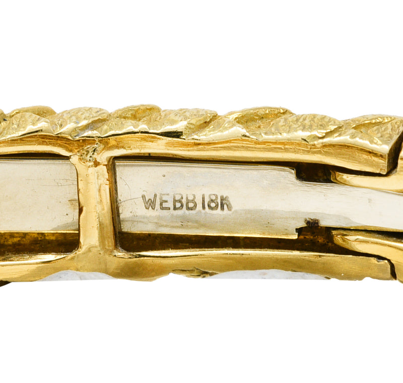 Cartier - 18K Yellow Gold Textured Double Headed Panthere Diamond Collar Bracelet