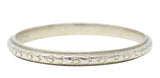 Art Deco 18 Karat White Gold Orange Blossom Stacking Band Ring Wilson's Estate Jewelry