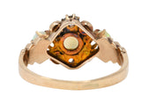 Dattelbaum and Friedman Victorian Diamond Opal 14 Karat Rose Gold Cluster RingRing - Wilson's Estate Jewelry