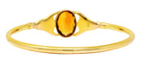 Sloan & Co. Citrine 14 Karat Gold Egyptian Revival Nouveau Bangle Braceletbracelet - Wilson's Estate Jewelry