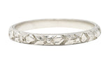 Art Deco Platinum Orange Blossom Foliate Stacking Band Ring Wilson's Estate Jewelry