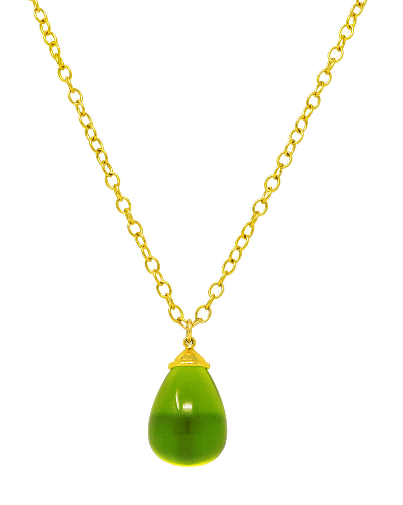 Paloma Picasso Tiffany & Co. Crystal Quartz 18 Karat Yellow Gold Pendant Necklace Wilson's Estate Jewelry