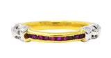 1990's Ruby 18 Karat Two-Tone Gold Channel Band Vintage Ring Wilson's Estate Jewelry