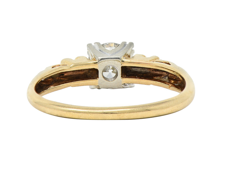 Retro 0.53 CTW European Cut Diamond 14 Karat Gold Blossom Engagement Ring