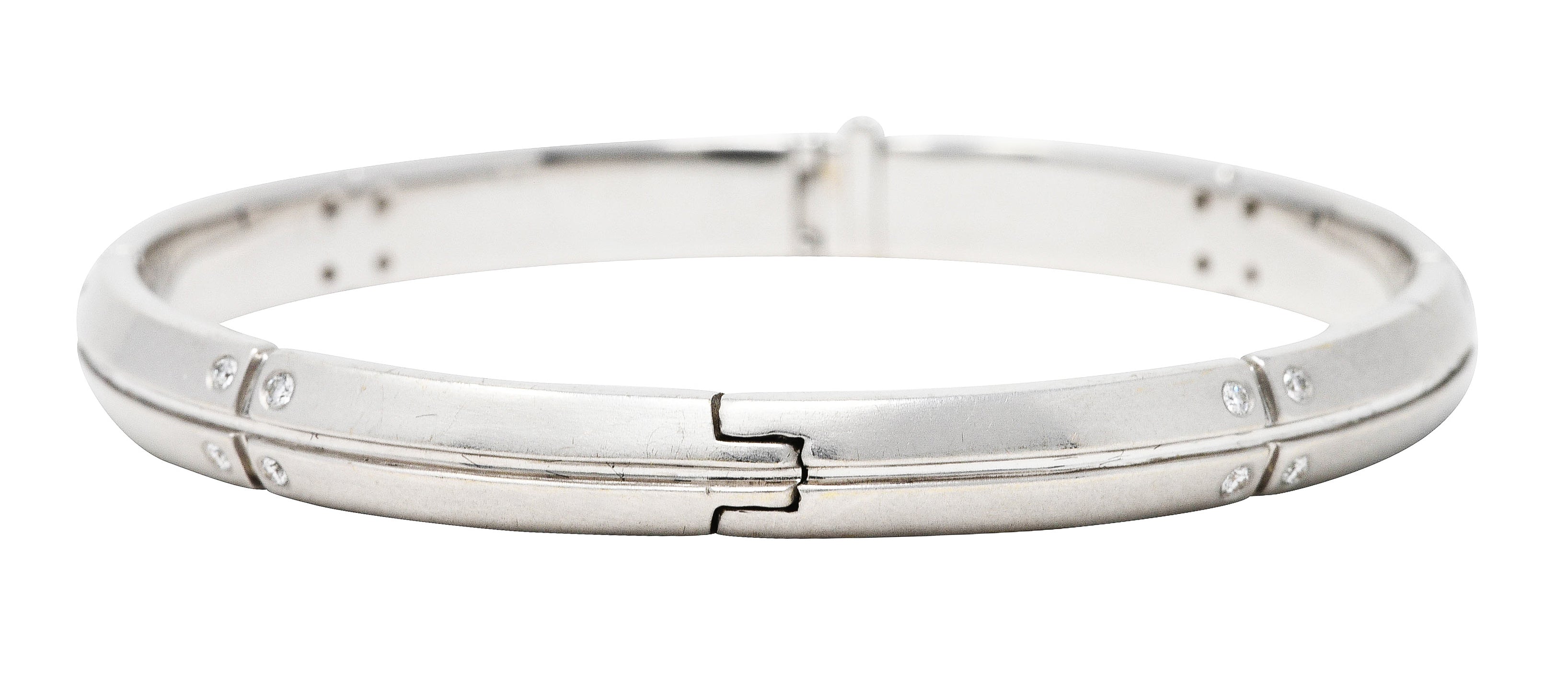2000's Tiffany & Co. Diamond 18 Karat White Gold Streamerica Bangle Braceletbracelet - Wilson's Estate Jewelry