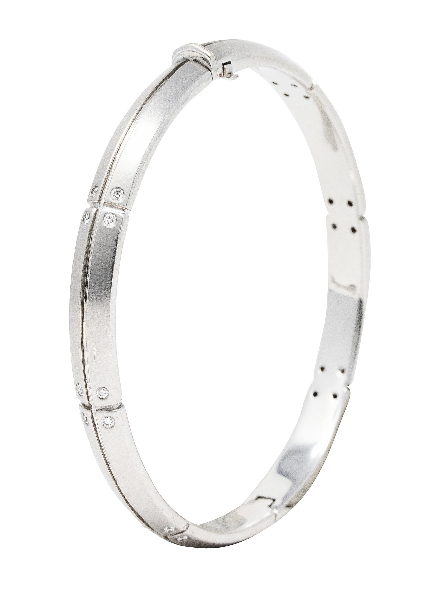 2000's Tiffany & Co. Diamond 18 Karat White Gold Streamerica Bangle Braceletbracelet - Wilson's Estate Jewelry