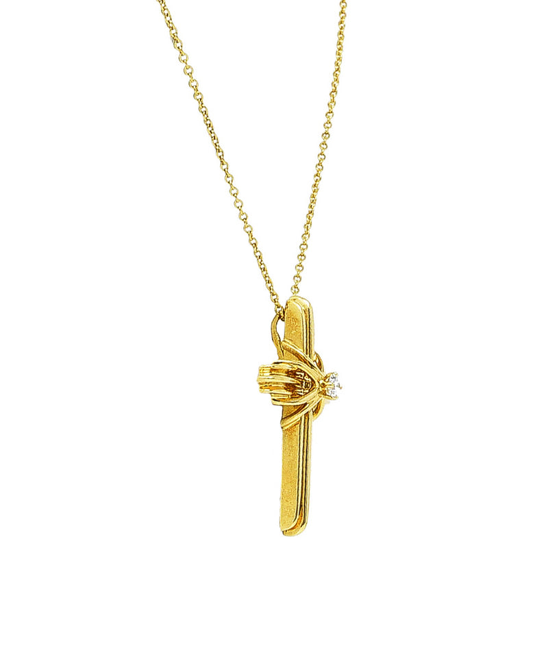 Vintage Tiffany 18k Yellow Gold 'x' Motif Diamond Set Necklace | eBay