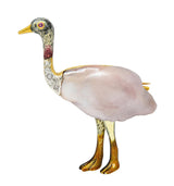 Black Starr & Frost Edwardian Natural Pearl Diamond 14K Gold Ostrich Bird Brooch