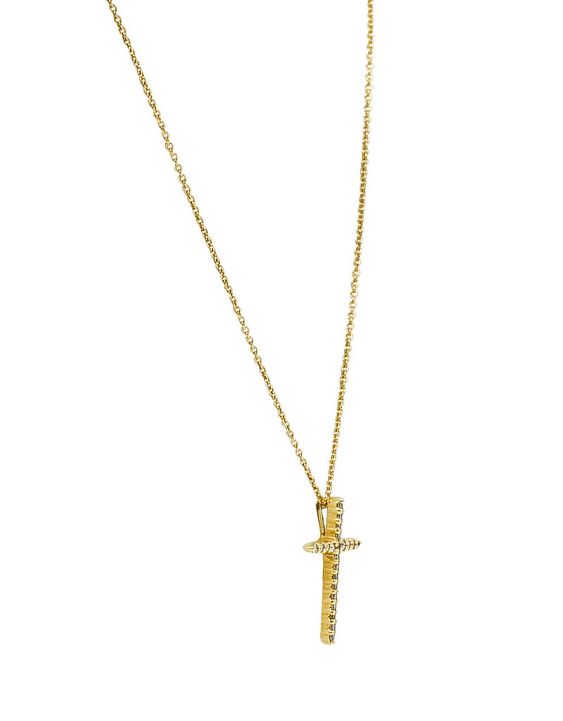 Roberto Coin Diamond 18 Karat Gold Cross Pendant NecklaceNecklace - Wilson's Estate Jewelry