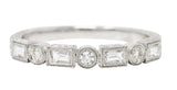Vintage 0.33 CTW Diamond 14 Karat White Gold Wheat Band Ring Wilson's Estate Jewelry