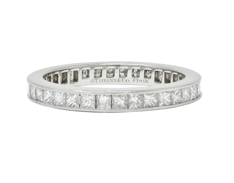 Tiffany & Co. 1.26 CTW Princess Cut Diamond Platinum Eternity Channel Band Ring