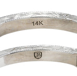 Vintage 0.33 CTW Diamond 14 Karat White Gold Wheat Band Ring Wilson's Estate Jewelry