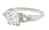 Retro 1.17 CTW Old European Cut Diamond Platinum Engagement Ring GIA Wilson's Estate Jewelry