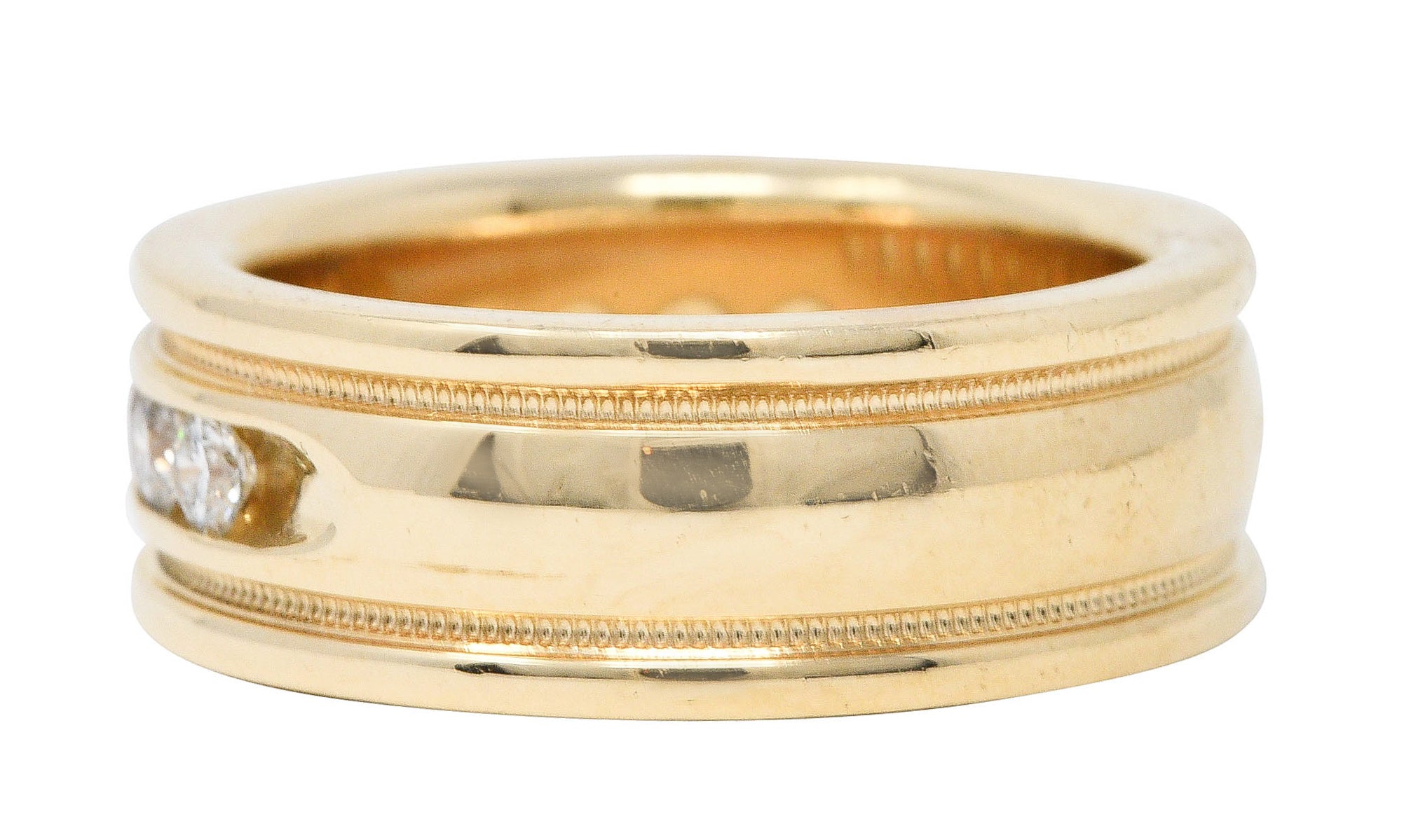 Vintage 1.25 CTW Diamond 14 Karat Gold Men's Wedding Band RingRing - Wilson's Estate Jewelry