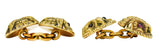 Art Nouveau 14 Karat Yellow Gold Owl Antique Cufflinks Wilson's Estate Jewelry