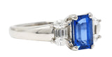 Contemporary 2.05 CTW Sapphire Diamond Platinum Gemstone Ring Wilson's Estate Jewelry