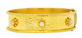 Elizabeth Locke Diamond 19 Karat Gold Diamond Daisy Bangle Braceletbracelet - Wilson's Estate Jewelry