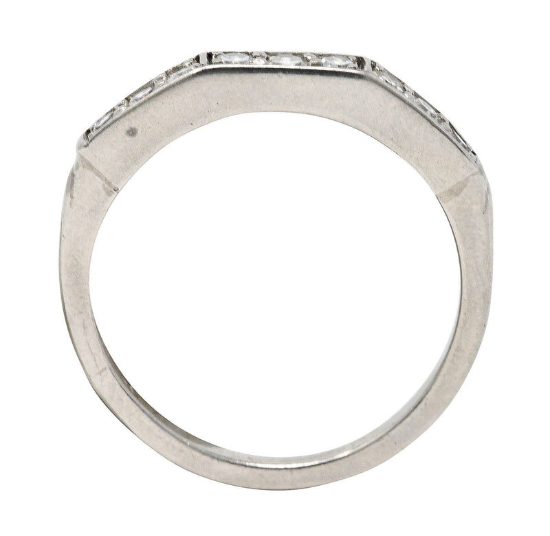 Art Deco Single Cut Diamond Platinum Angular Stacking Band RingRing - Wilson's Estate Jewelry