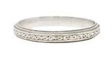 1930's Art Deco Platinum Scrolling Stacking Band Ring Wilson's Estate Jewelry