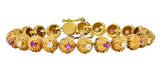 Tiffany & Co. Mid-Century Diamond Ruby 18 Karat Gold Vintage Cactus Bracelet