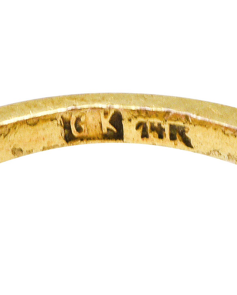Art Deco Egyptian Revival Enamel Hardstone 14 Karat Gold Scarab RingRing - Wilson's Estate Jewelry