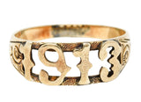 1913 Antique 14 Karat Yellow Gold Unisex Date RingRing - Wilson's Estate Jewelry