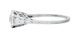Peacock Art Deco 0.72 CTW Diamond Platinum Foliate Engagement RingRing - Wilson's Estate Jewelry