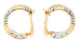 Bulgari 18 Karat Gold Stainless Steel Parentesi Ear-Clip EarringsEarrings - Wilson's Estate Jewelry