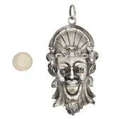 Buccellati 1970's Sterling Sterling Silver Maschera Ligorica Substantial Mask Vintage Pendant Wilson's Estate Jewelry
