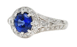 ## Missing Stamps .11111 Contemporary 1.53 CTW Sapphire Diamond Platinum Tulip Ring Wilson's Estate Jewelry