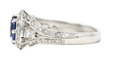 ## Missing Stamps .11111 Contemporary 1.53 CTW Sapphire Diamond Platinum Tulip Ring Wilson's Estate Jewelry