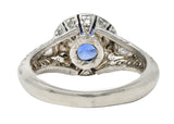## Missing Stamps .11111 Contemporary 1.53 CTW Sapphire Diamond Platinum Tulip Ring Wilson's Estate Jewelry